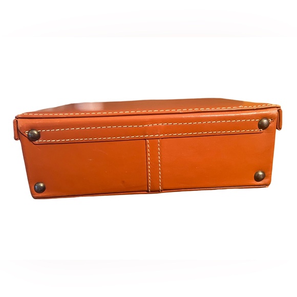 Tommy Traveler Vintage VGC Small Brown Leather Train Travel Cosmetic Suitcase - Picture 6 of 9